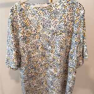 LOFT Plus Multicolor Patterned Top